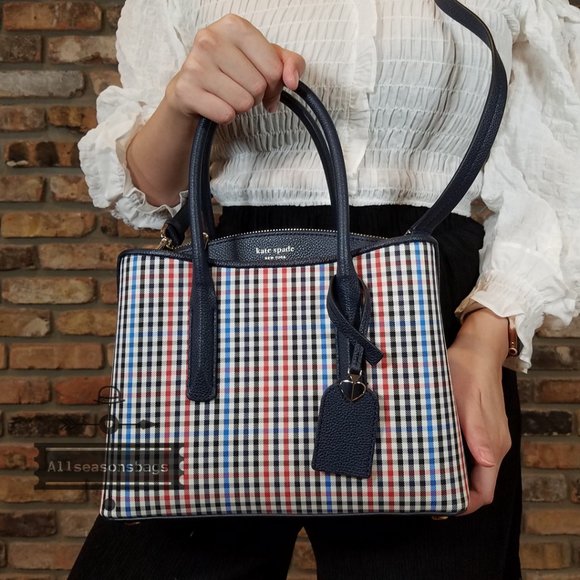 Kate Spade MARGAUX Plaid Medium Satchel CROSSBODY - Picture 2 of 16